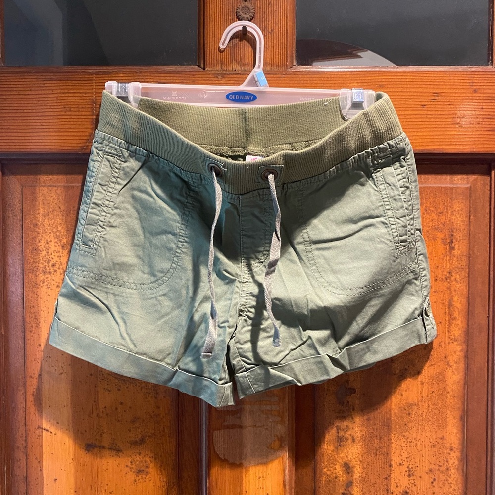 Justice Olive Green High-Waist Drawstring Shorts